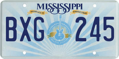 MS license plate BXG245