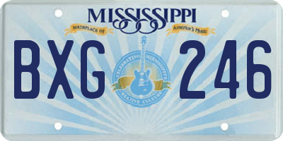 MS license plate BXG246