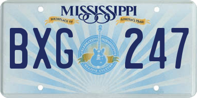 MS license plate BXG247