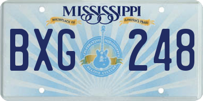 MS license plate BXG248