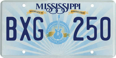 MS license plate BXG250