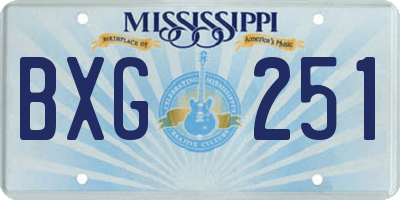 MS license plate BXG251