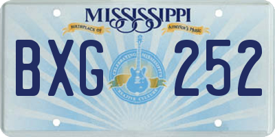 MS license plate BXG252