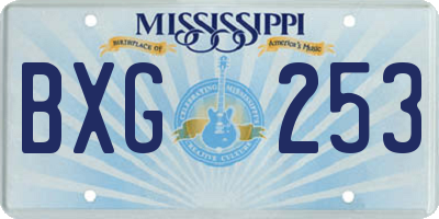 MS license plate BXG253