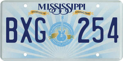 MS license plate BXG254