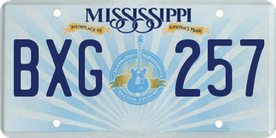 MS license plate BXG257