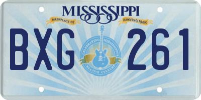 MS license plate BXG261