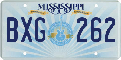 MS license plate BXG262