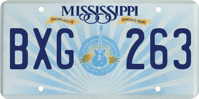 MS license plate BXG263