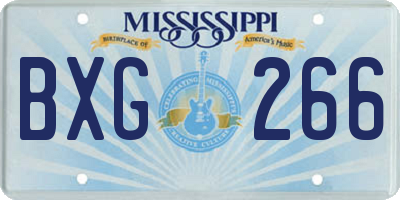 MS license plate BXG266