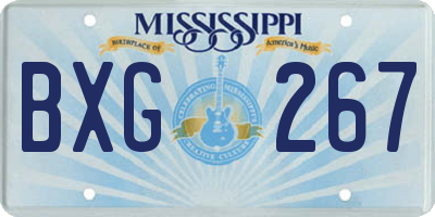 MS license plate BXG267
