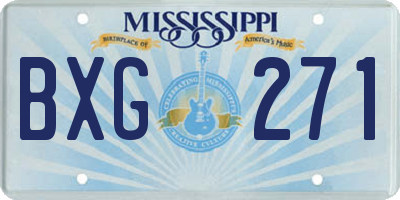 MS license plate BXG271
