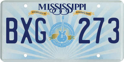 MS license plate BXG273