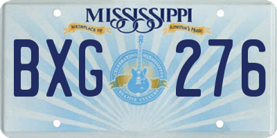 MS license plate BXG276