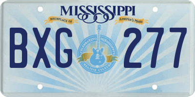 MS license plate BXG277