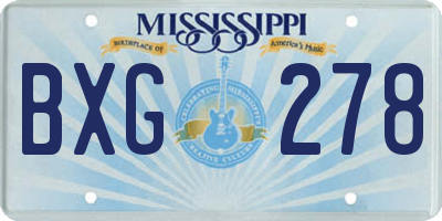 MS license plate BXG278