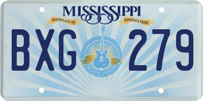 MS license plate BXG279