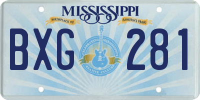 MS license plate BXG281