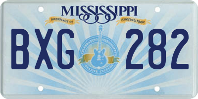 MS license plate BXG282