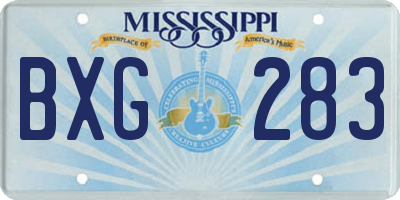 MS license plate BXG283