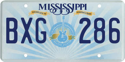 MS license plate BXG286