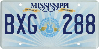MS license plate BXG288