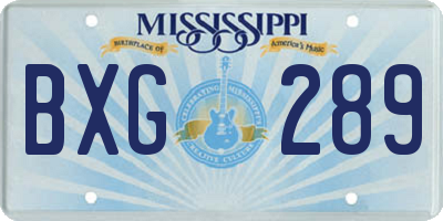 MS license plate BXG289