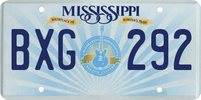 MS license plate BXG292
