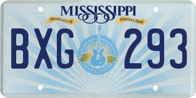 MS license plate BXG293