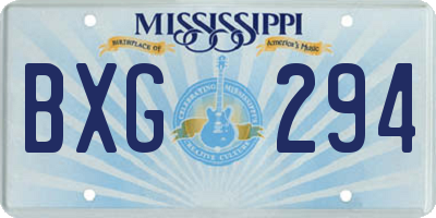 MS license plate BXG294
