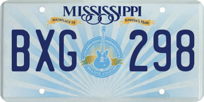 MS license plate BXG298