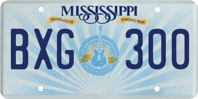 MS license plate BXG300