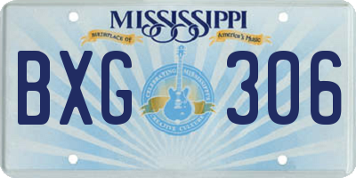 MS license plate BXG306