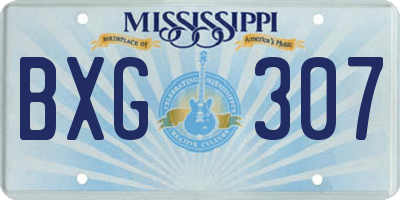 MS license plate BXG307