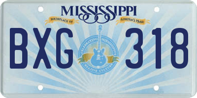 MS license plate BXG318