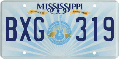 MS license plate BXG319