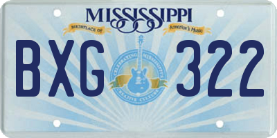 MS license plate BXG322