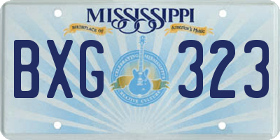 MS license plate BXG323