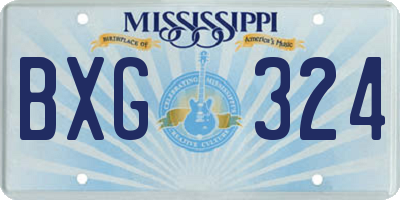 MS license plate BXG324
