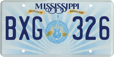 MS license plate BXG326