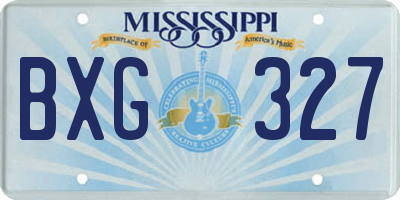 MS license plate BXG327