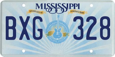 MS license plate BXG328
