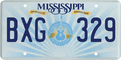 MS license plate BXG329