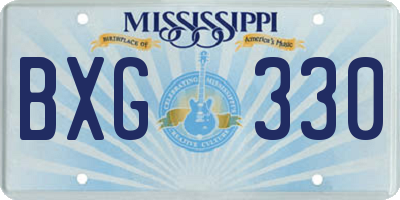 MS license plate BXG330