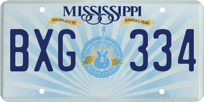MS license plate BXG334