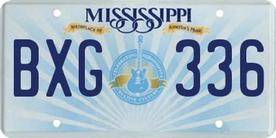 MS license plate BXG336