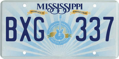 MS license plate BXG337
