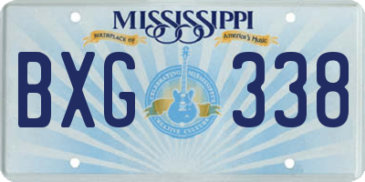 MS license plate BXG338