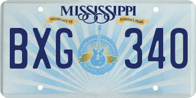 MS license plate BXG340