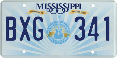 MS license plate BXG341